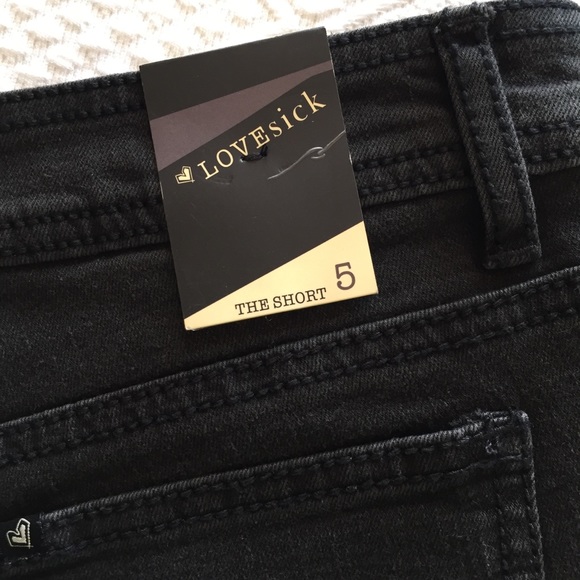 LOVEsick Destroyed Jean Shorts Black Size 5 - Picture 8 of 8